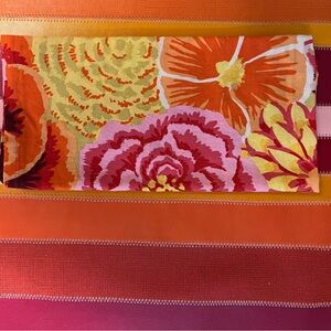 Crate&Barrel Placemats, Napkins, Napkin Rings in Pink, Orange & Yellow